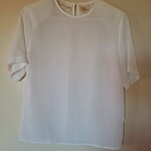 White Short Sleeve Blouse